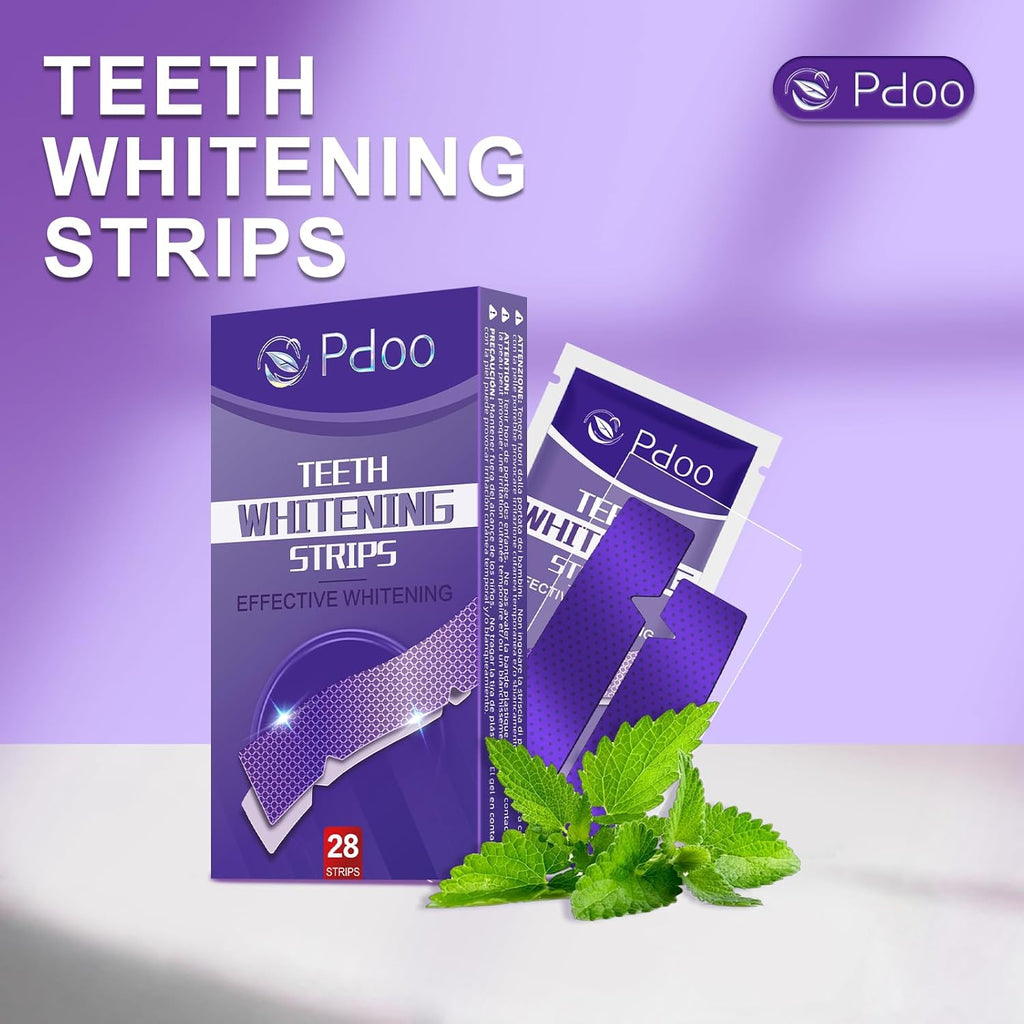 Whiten Teeth in Just 14 Days 🔥 | Safe Whitening Strips for Coffee & Wine Stains | No Sensitivity Formula (28 Strips)