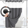 No Hooks Shower Curtain Set with Snap-In Liner – Waterproof Hotel-Grade Waffle Weave Fabric for Easy Spa-Style Bathroom Upgrade